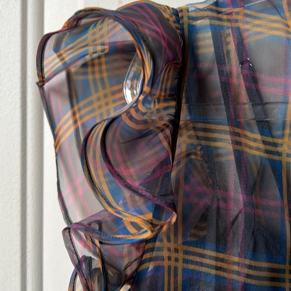 NWT gorgeous ruffle sleeve sheer shirt by Current Air for Anthropologie - Picture 10 of 11